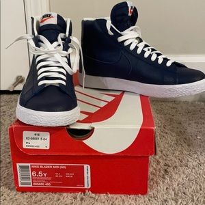 Navy Nike Blazer Mids (youth sizes)
